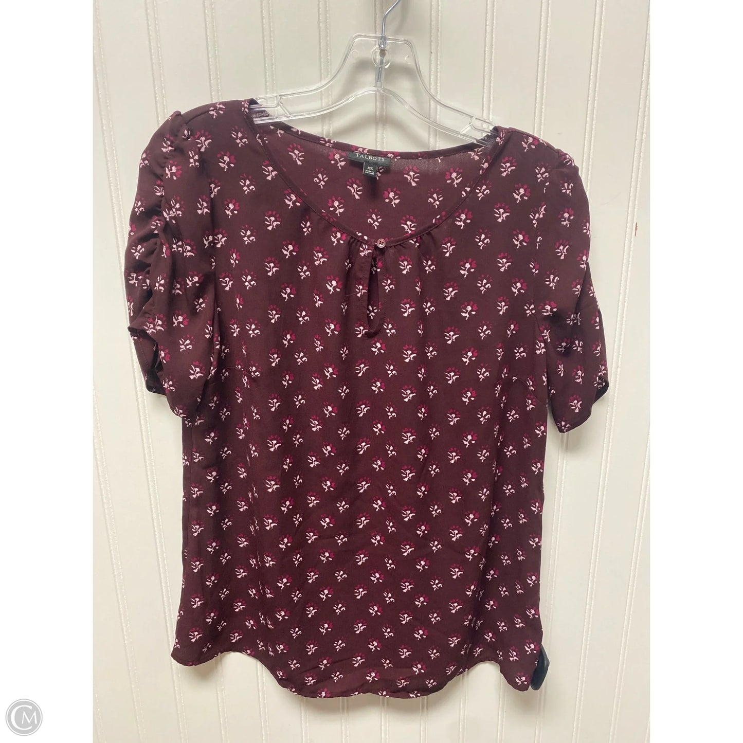 Top Short Sleeve By Talbots In Maroon, Size: Xs