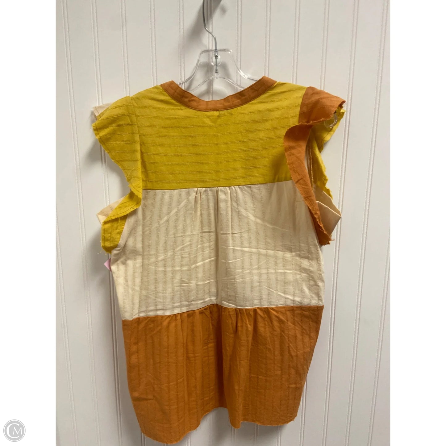 Top Sleeveless By Umgee In Orange & Yellow, Size: S