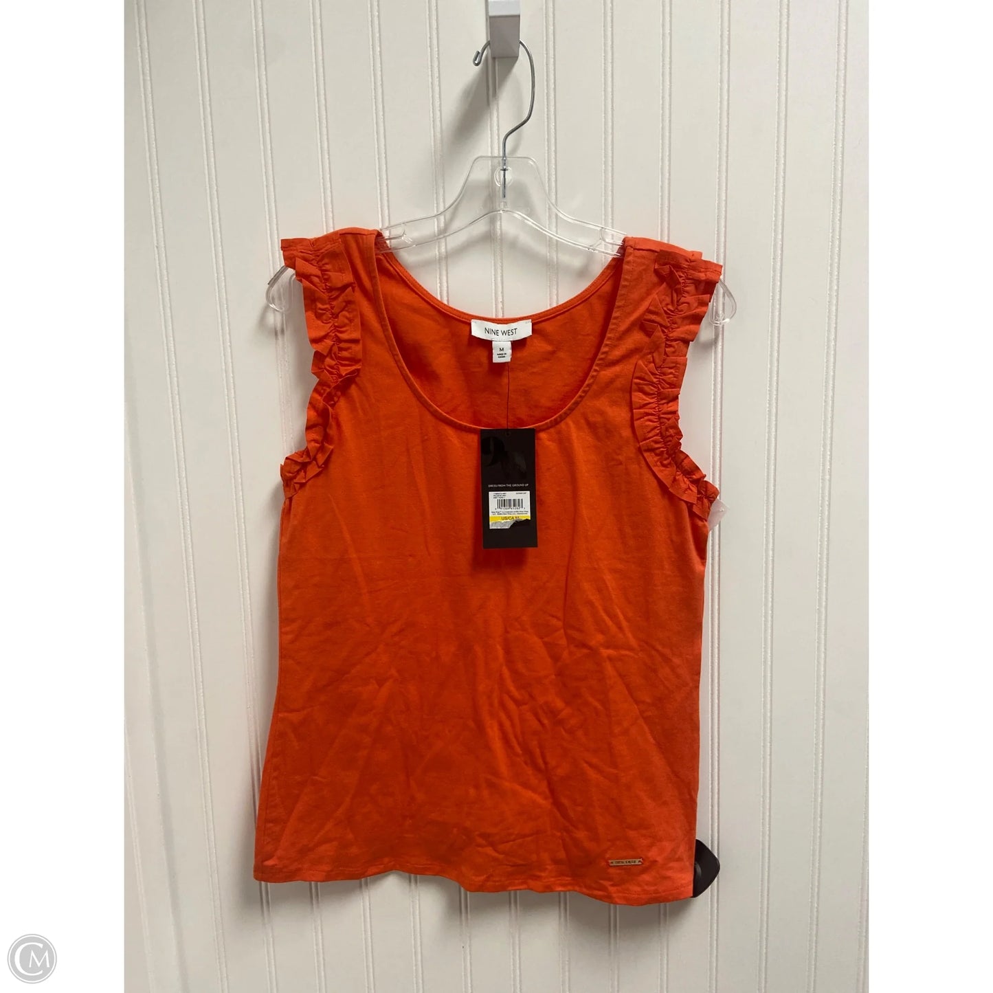 Top Sleeveless Basic By Nine West In Orange, Size: M