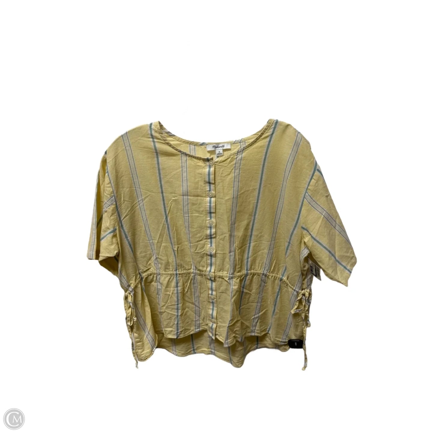 Top Short Sleeve By Madewell In Striped Pattern, Size: M