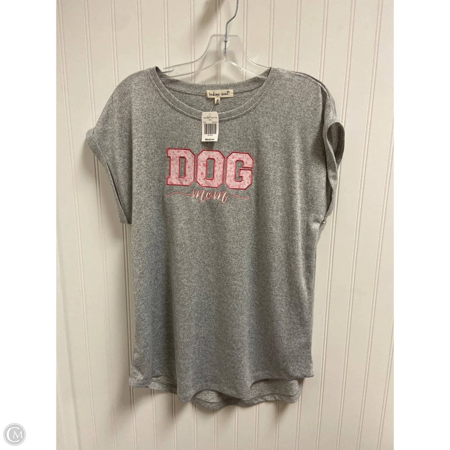 Top Short Sleeve Basic By Indigo Soul In Grey, Size: M