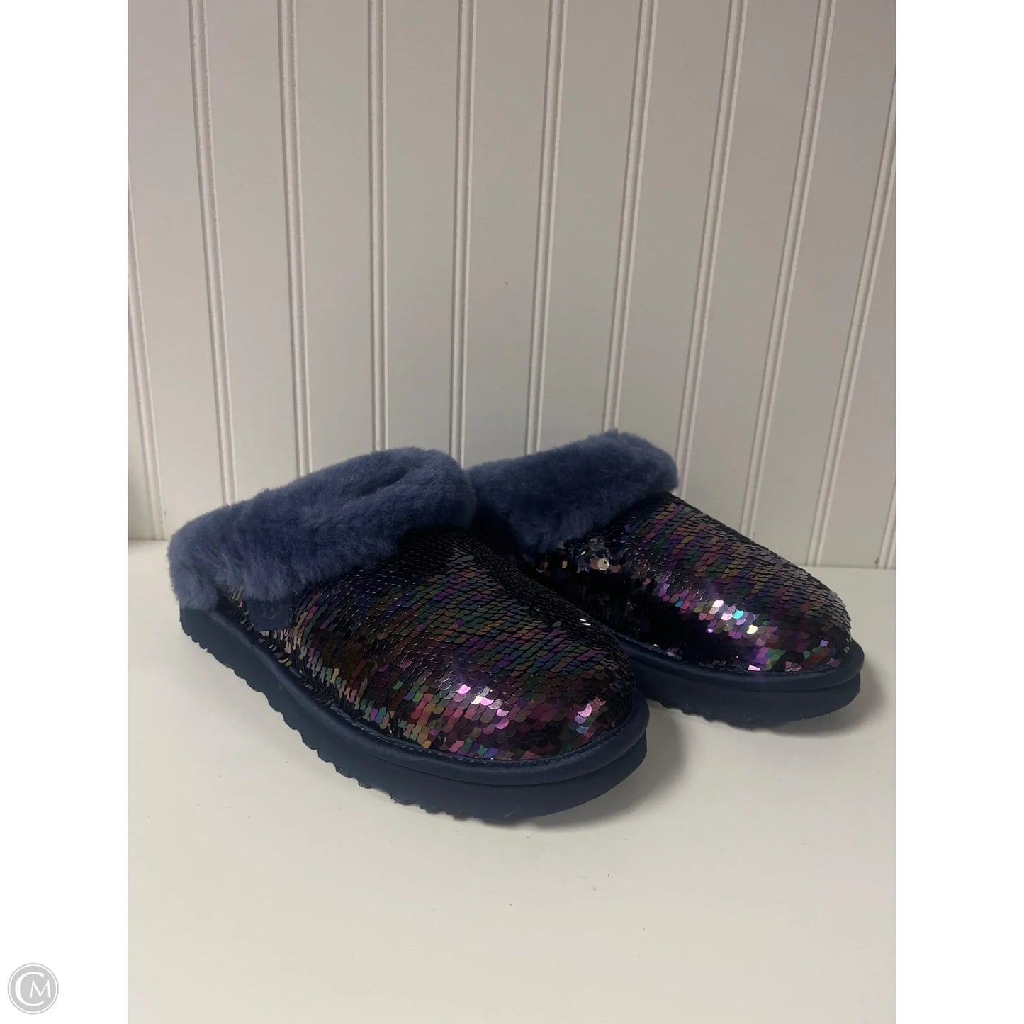 Slippers Designer By Ugg In Navy, Size: 7