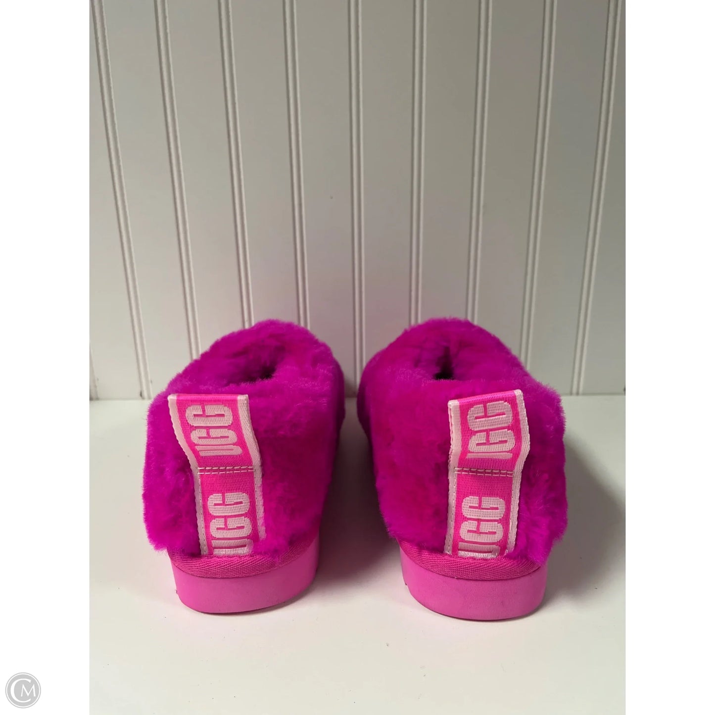 Slippers Designer By Ugg In Pink, Size: 6