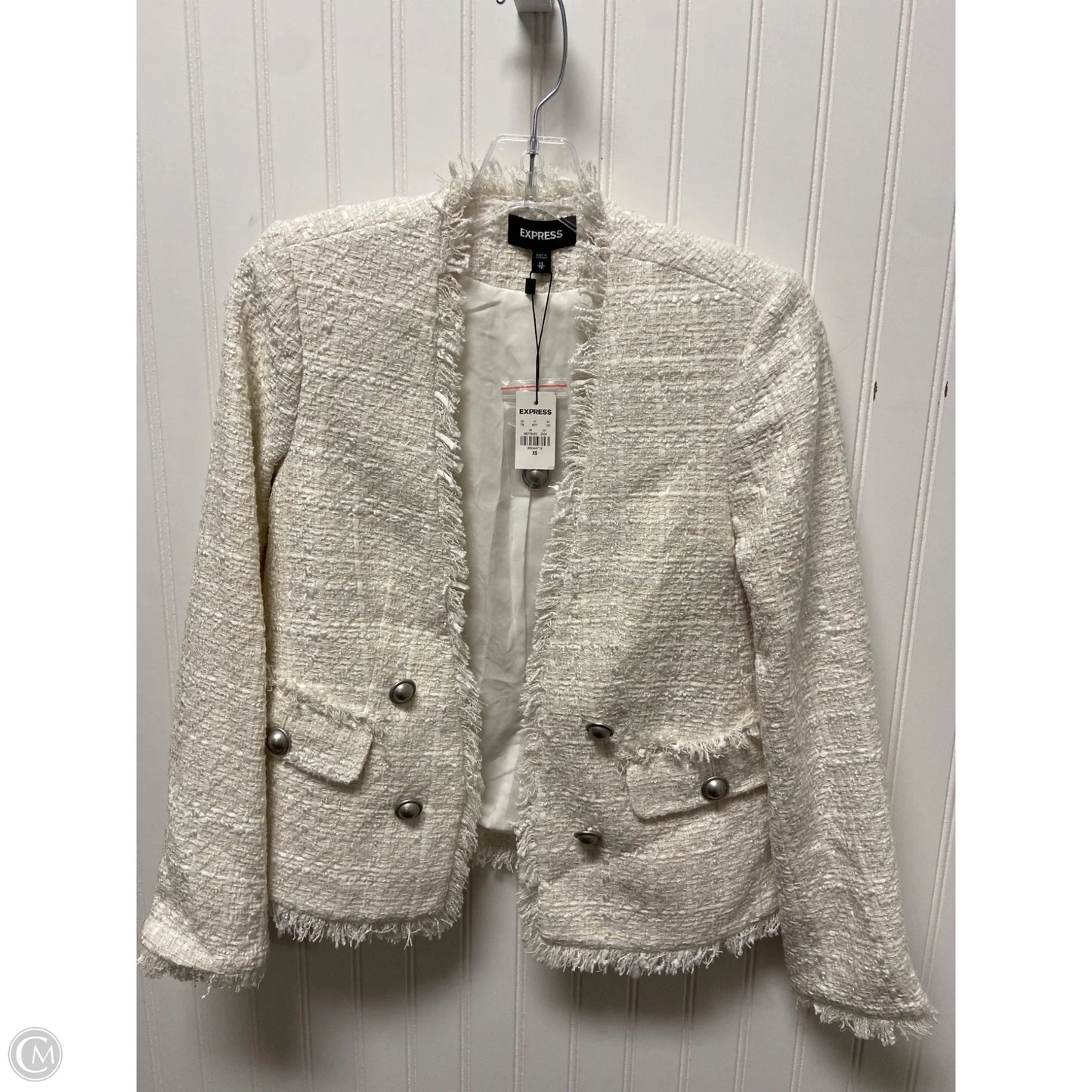 Blazer By Express In Ivory, Size: Xs