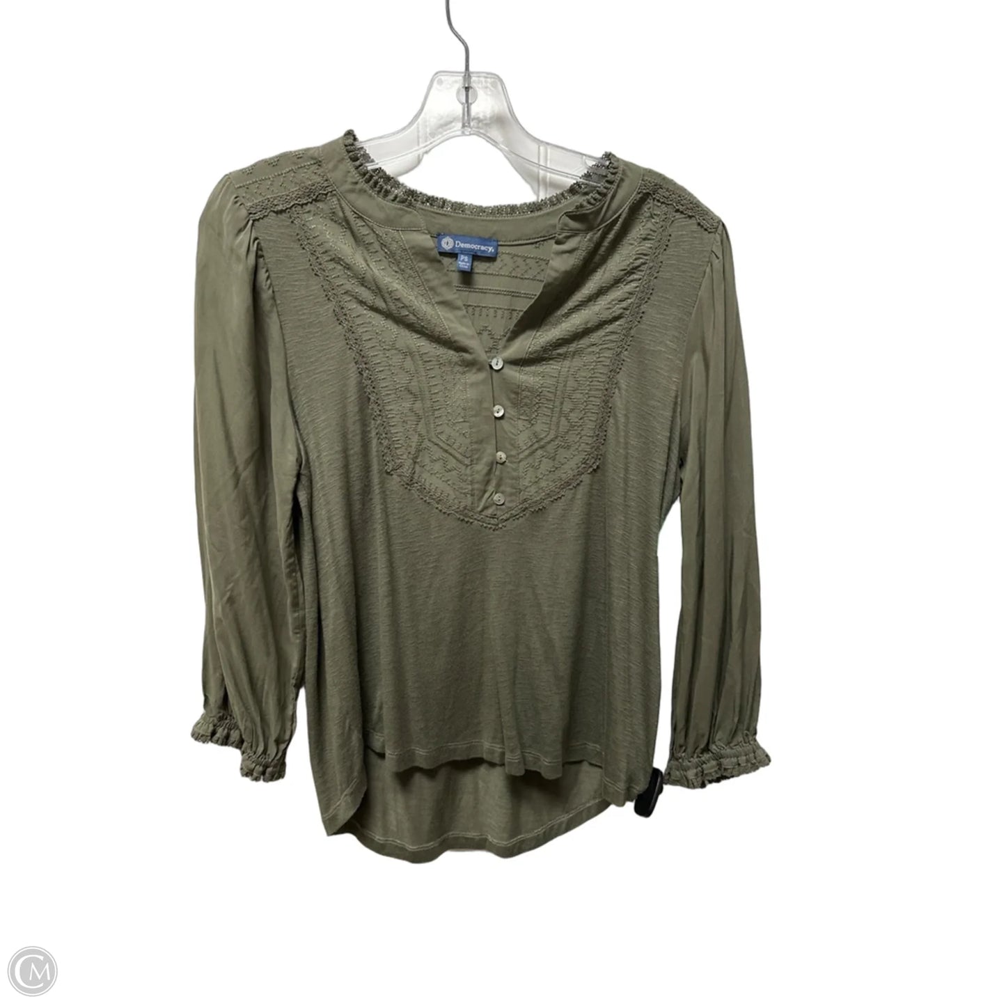 Top Long Sleeve By Democracy In Green, Size: S