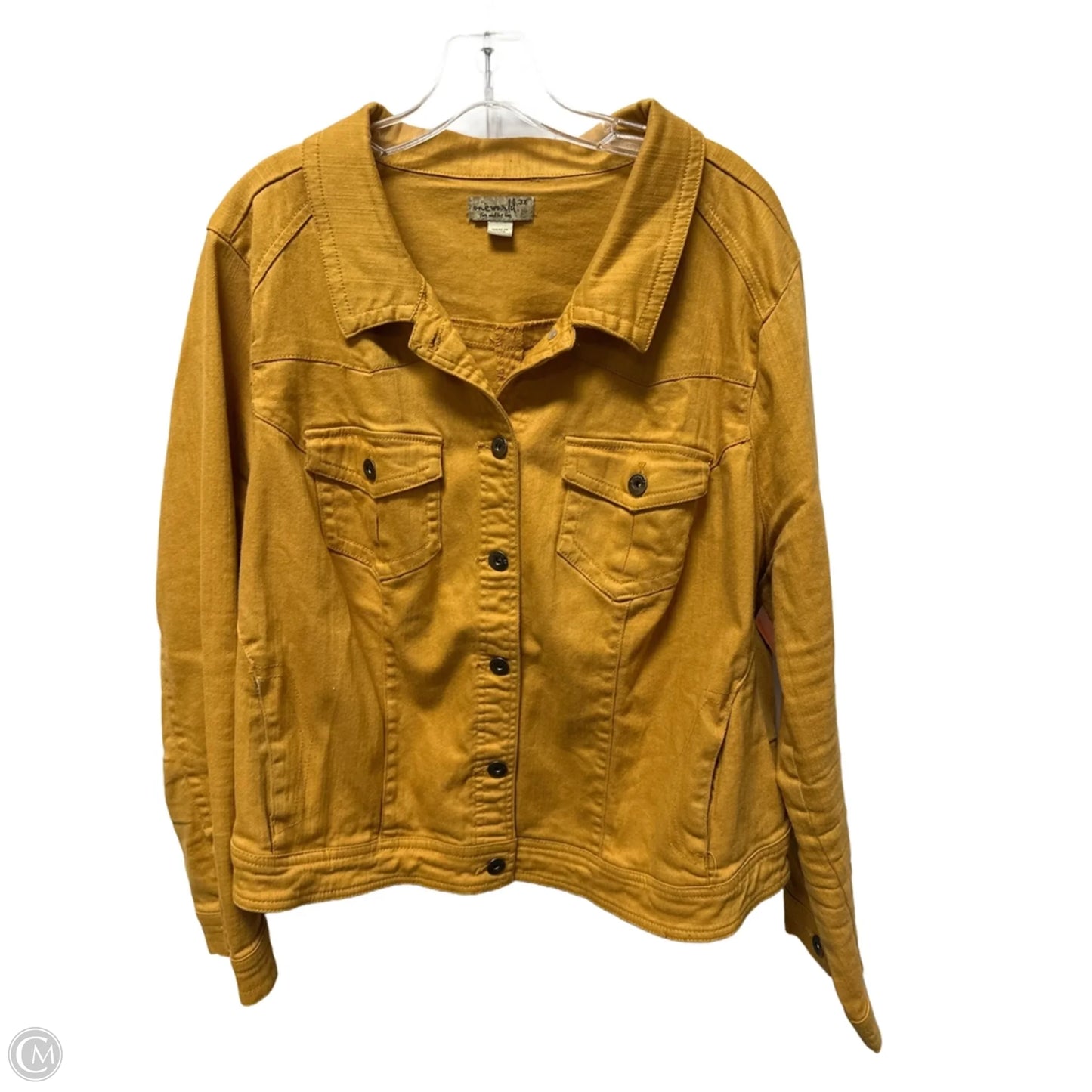Jacket Shirt By One World In Yellow, Size: 3x