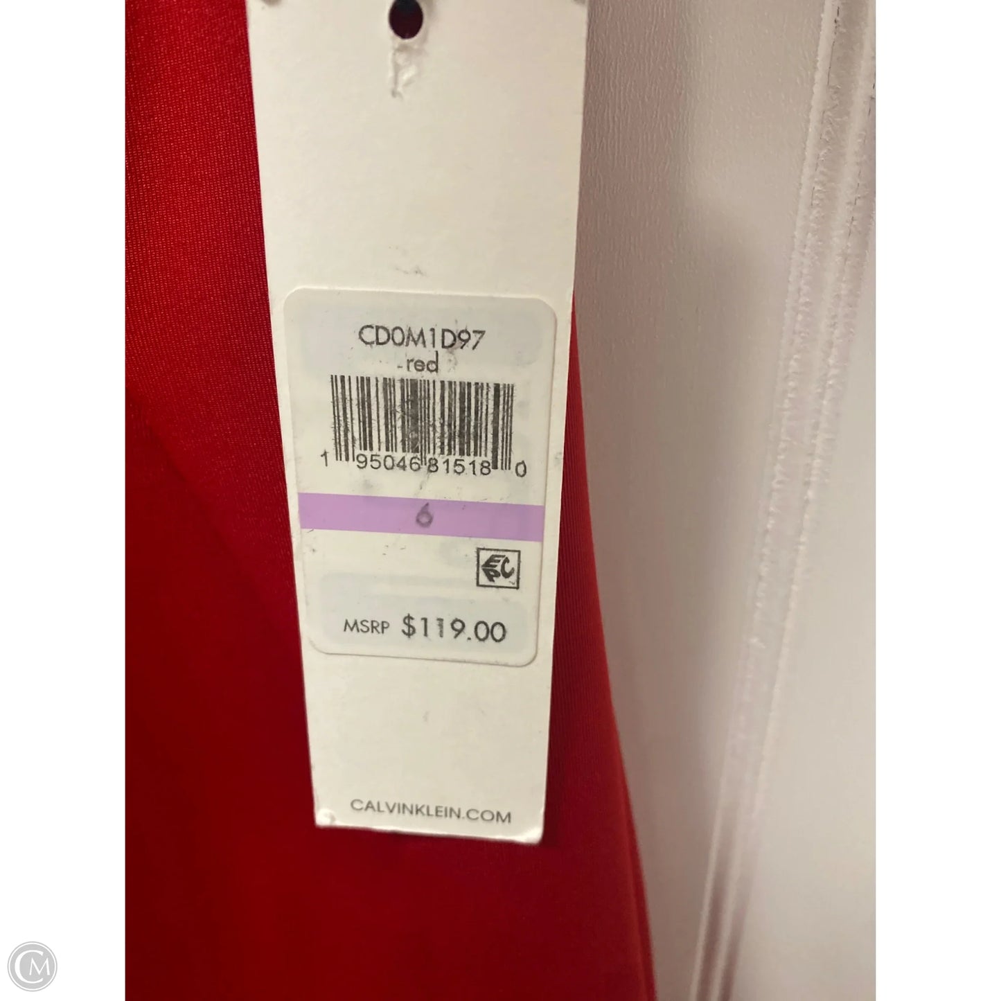 Dress Work By Calvin Klein In Red, Size: S