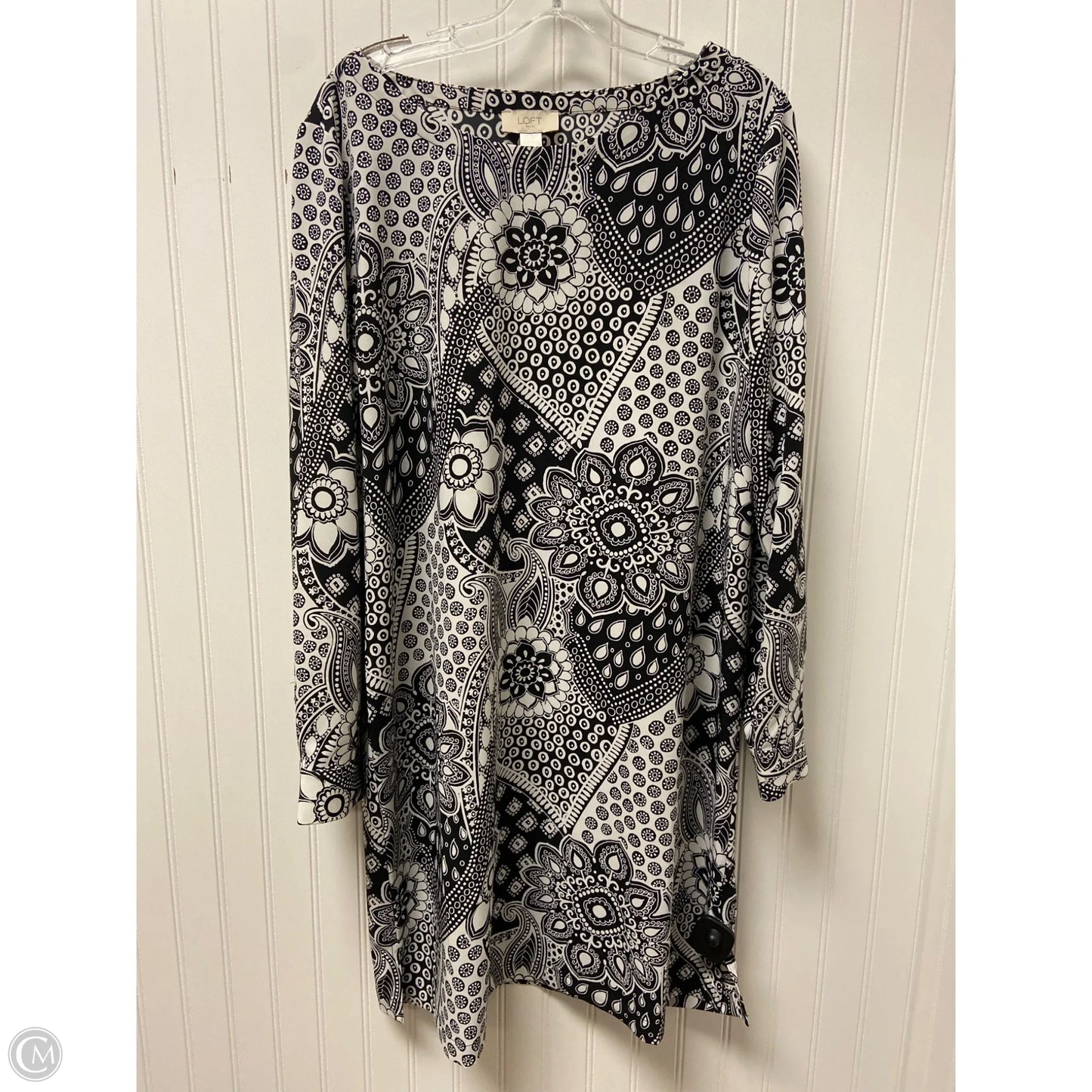 Dress Casual Midi By Loft In Black, Size: L