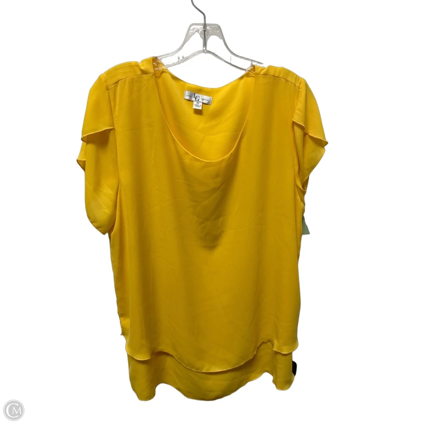 Top Short Sleeve By Clothes Mentor In Yellow, Size: Xl