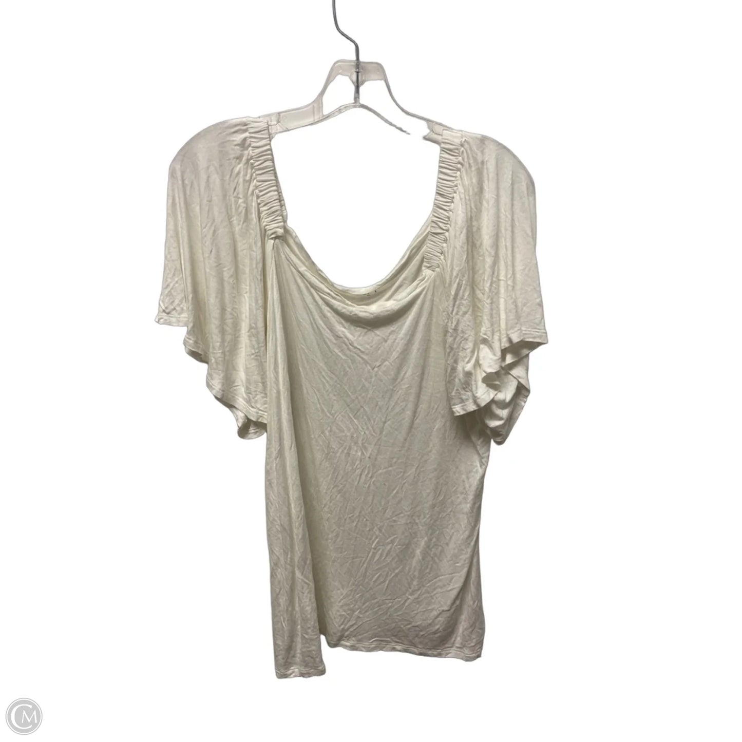 Top Short Sleeve By Loft In White, Size: Xl
