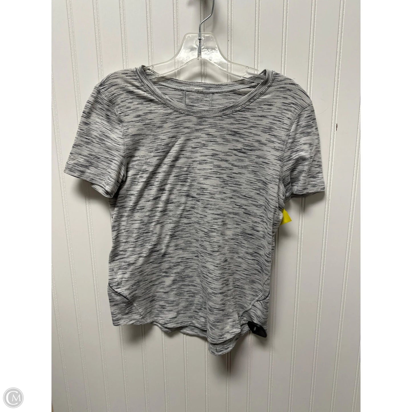 Athletic Top Short Sleeve By Lululemon In Grey, Size: 4