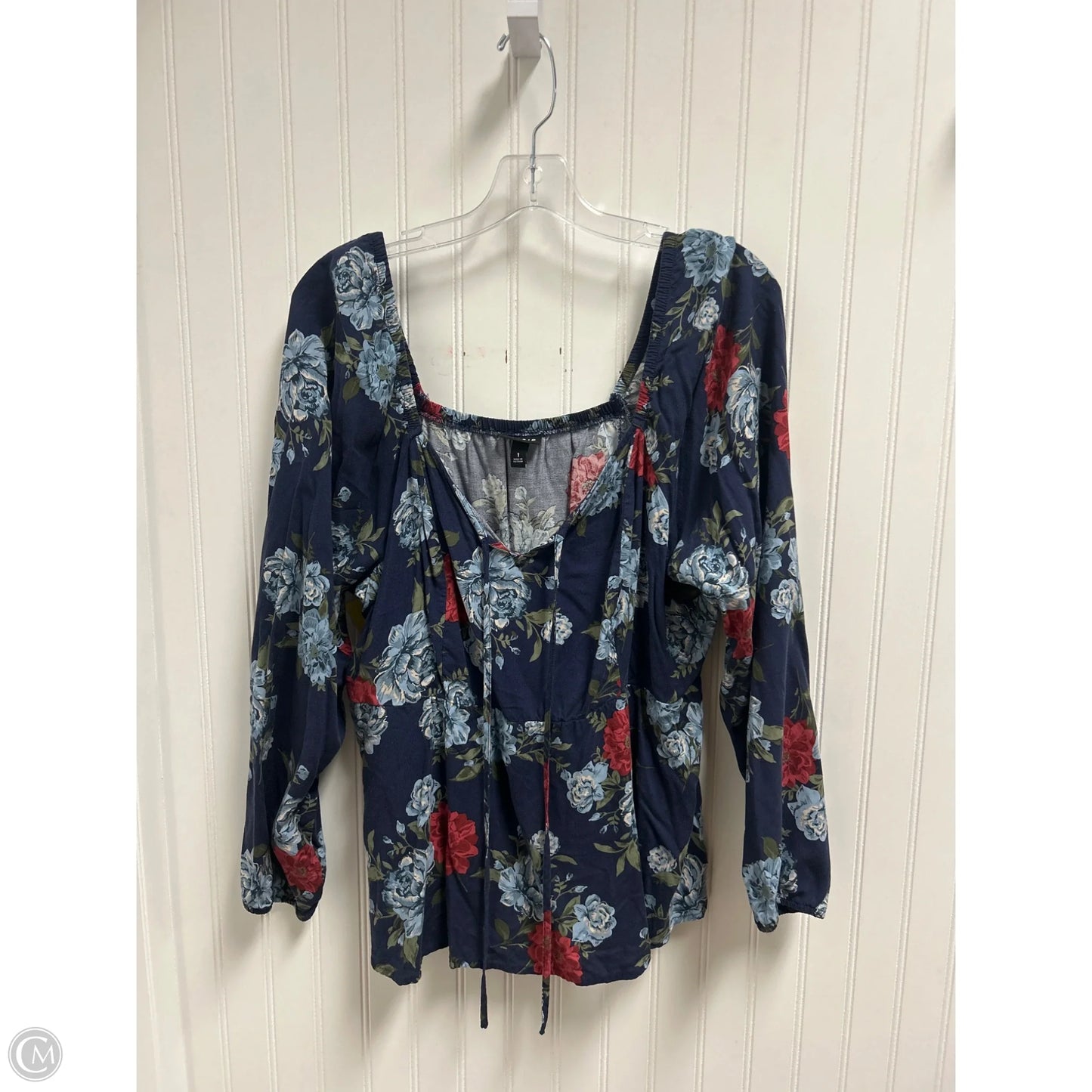 Top Long Sleeve By Torrid In Floral Print, Size: 1x