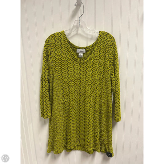 Top Long Sleeve By Peck And Peck In Black & Green, Size: Xl