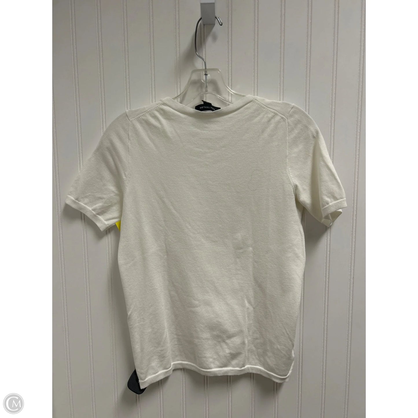 Top Short Sleeve By Ann Taylor In White, Size: S