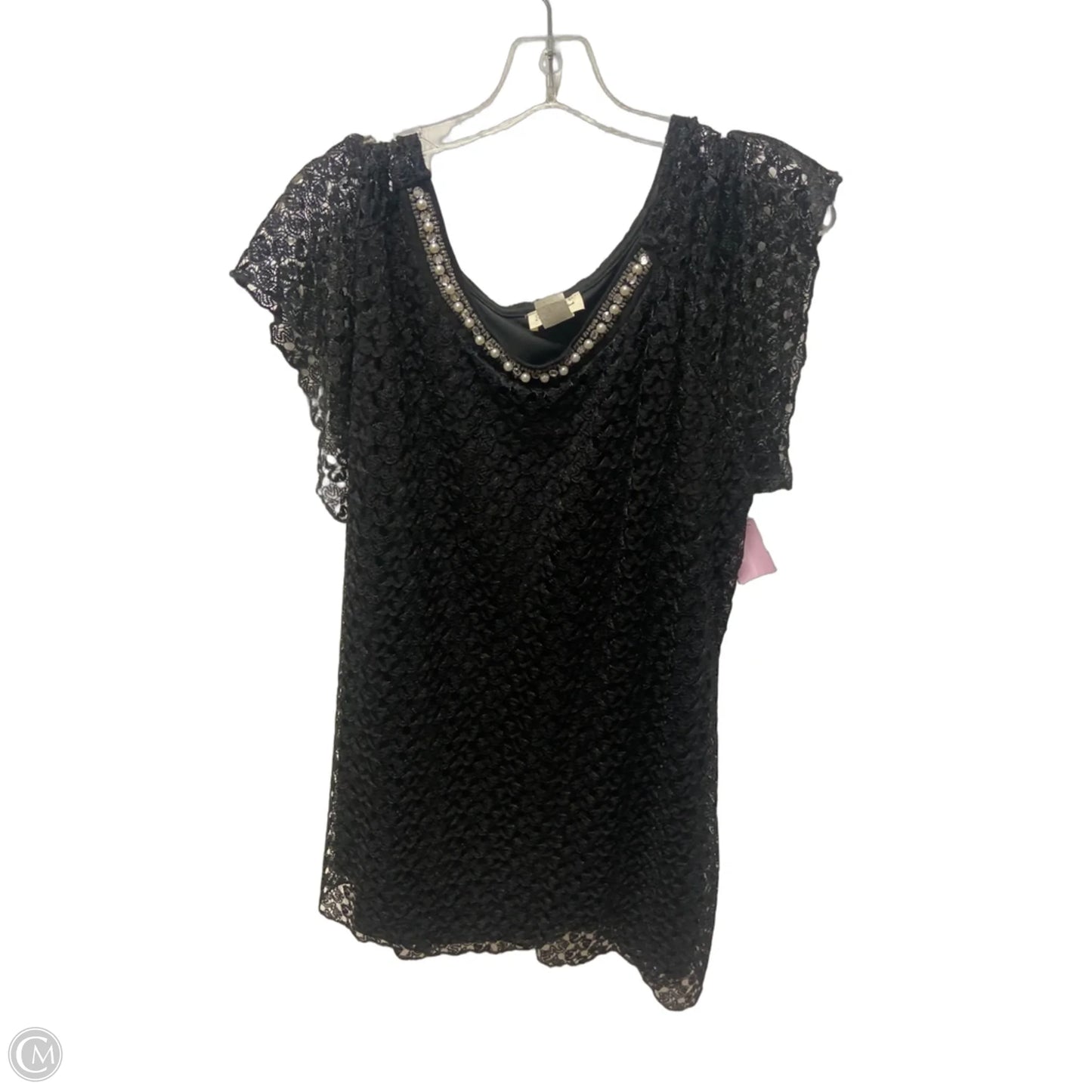 Top Short Sleeve By Brittany Black In Black, Size: 3x
