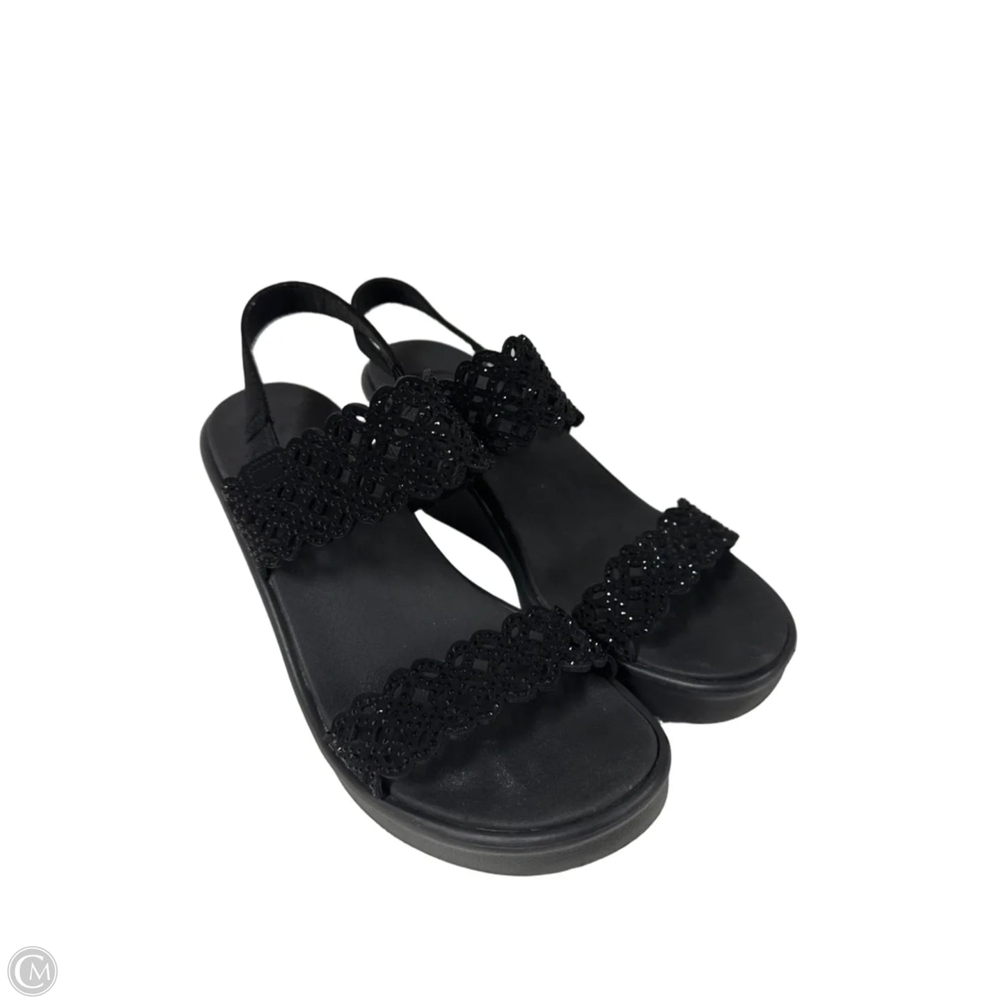 Sandals Heels Wedge By Skechers In Black, Size: 6