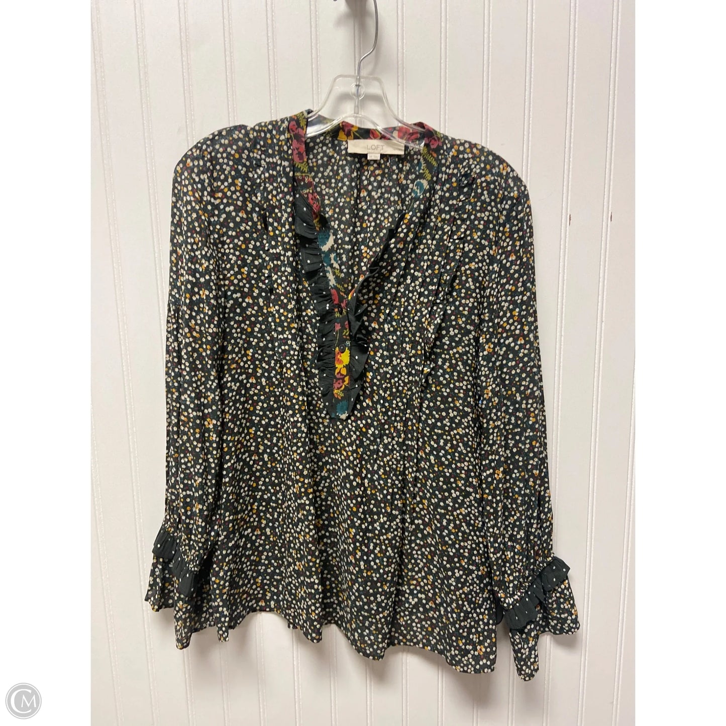 Top Long Sleeve By Loft In Green, Size: M