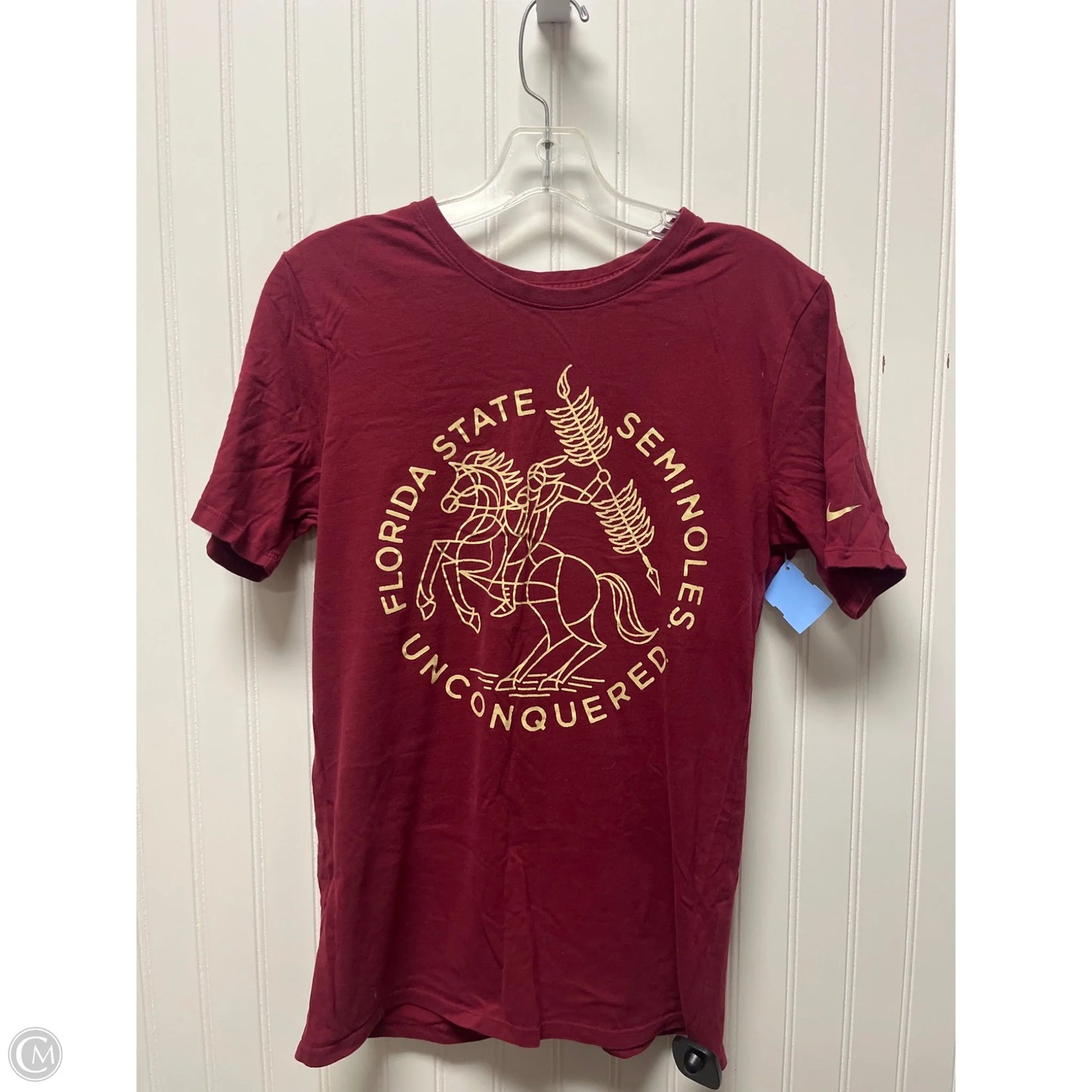 Athletic Top Short Sleeve By Nike In Red, Size: S