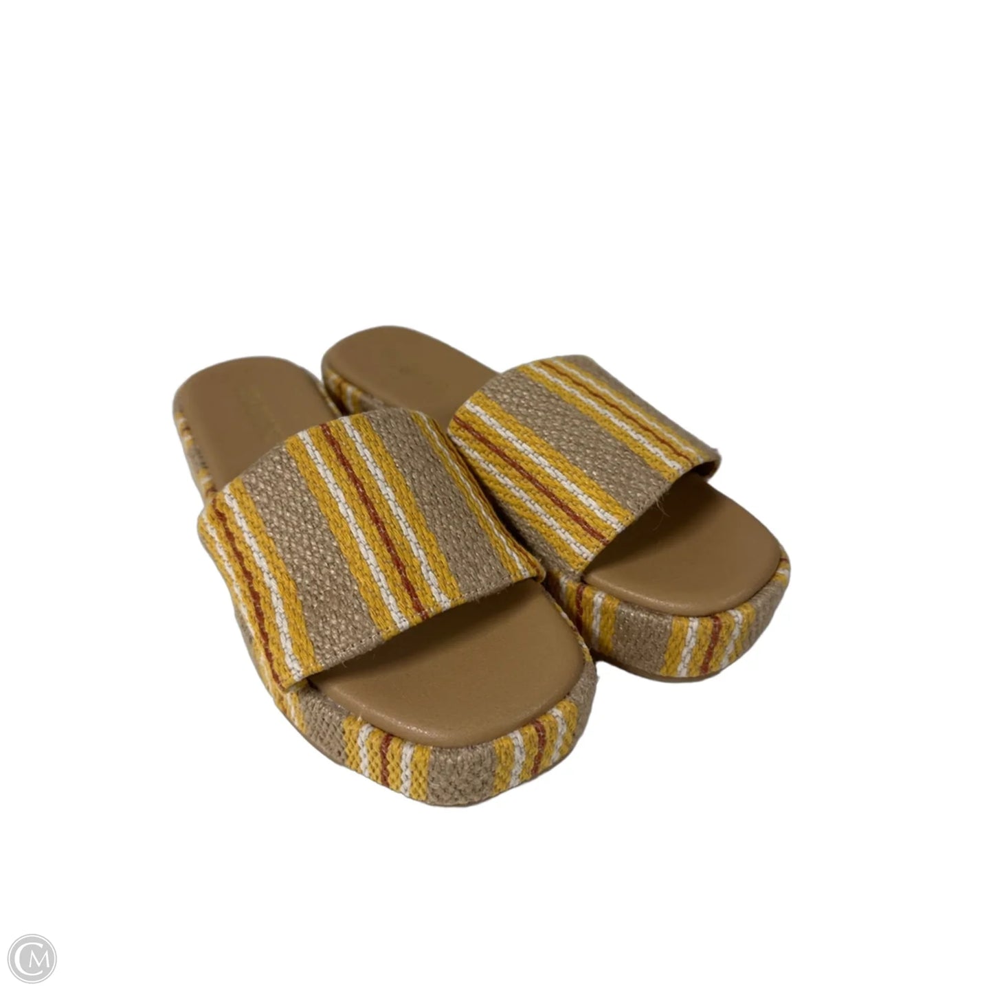 Sandals Heels Platform By Cushionaire In Yellow, Size: 7.5