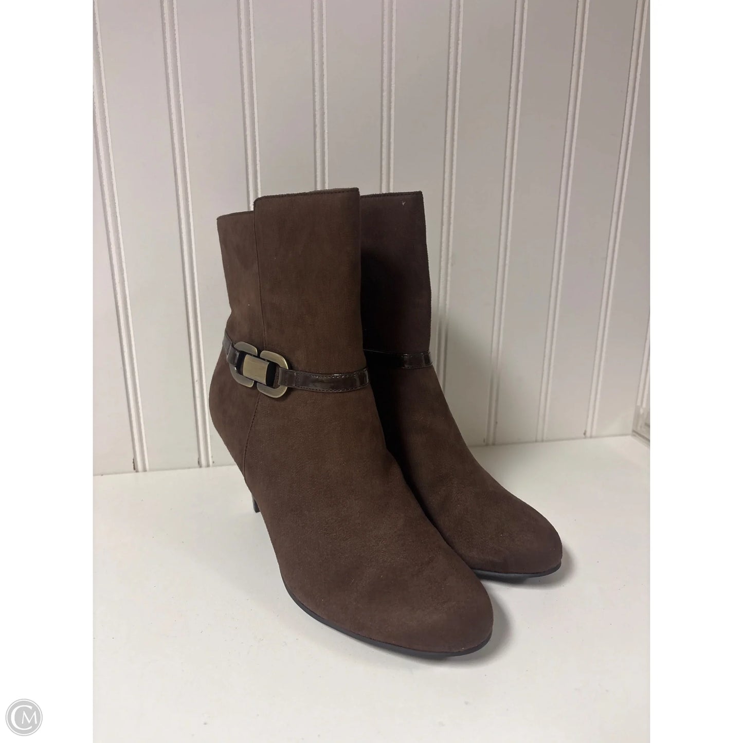 Boots Ankle Heels By Karen Scott In Brown, Size: 7.5