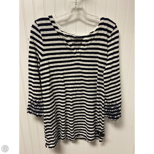 Top Long Sleeve By Talbots In Striped Pattern, Size: M