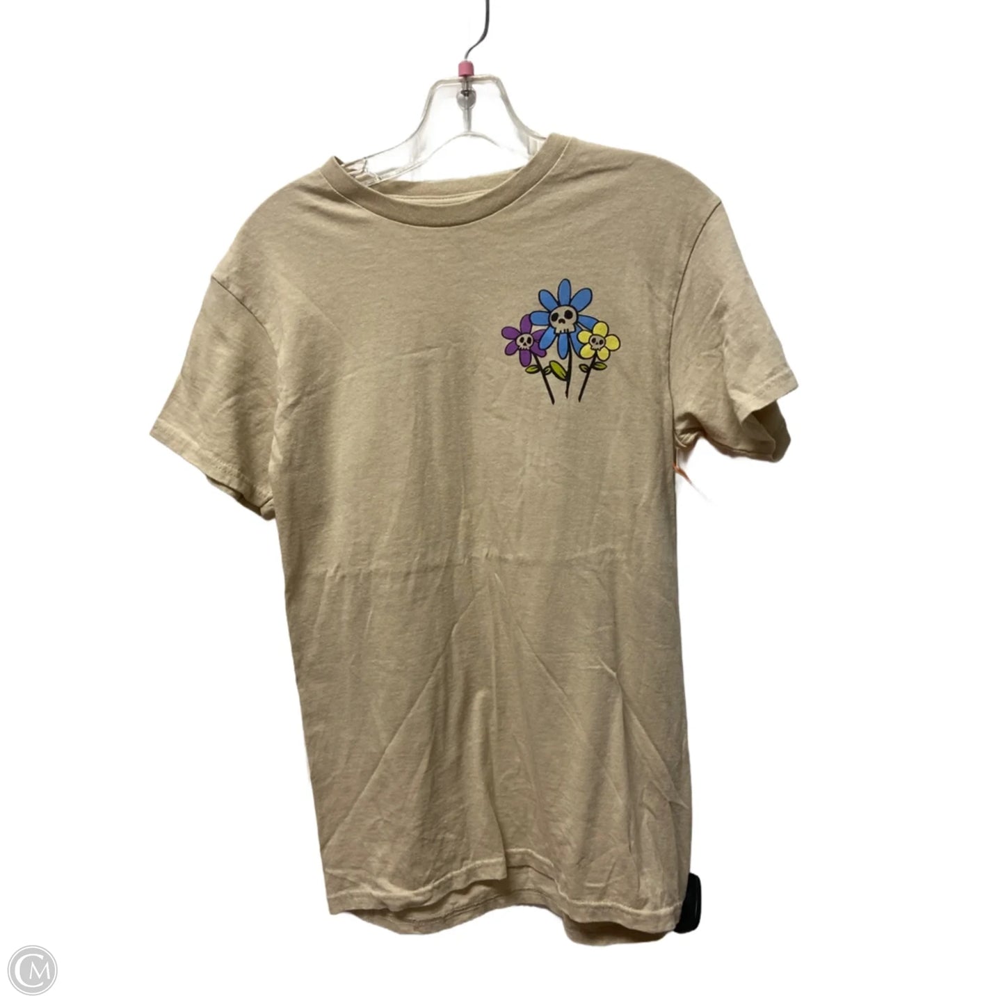 Top Short Sleeve By Clothes Mentor In Tan, Size: S