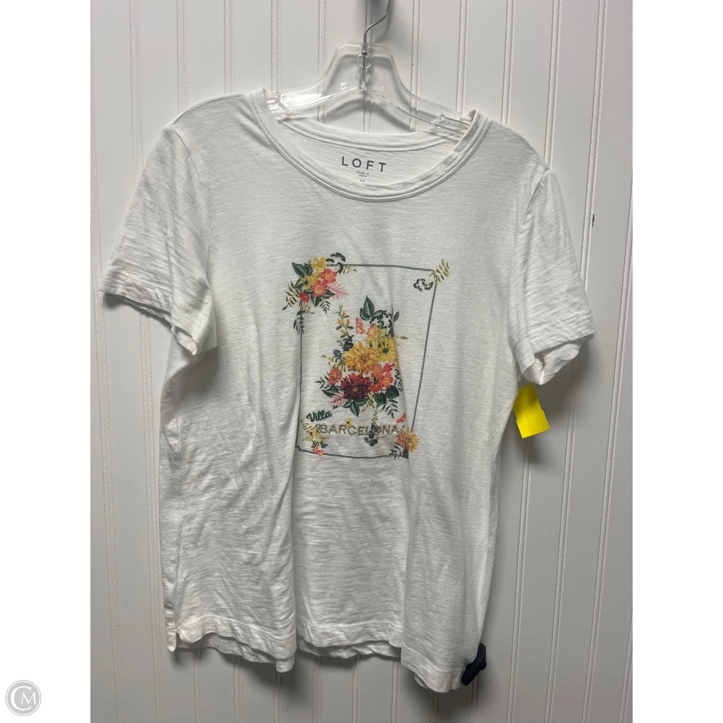 Top Short Sleeve By Loft In White, Size: M