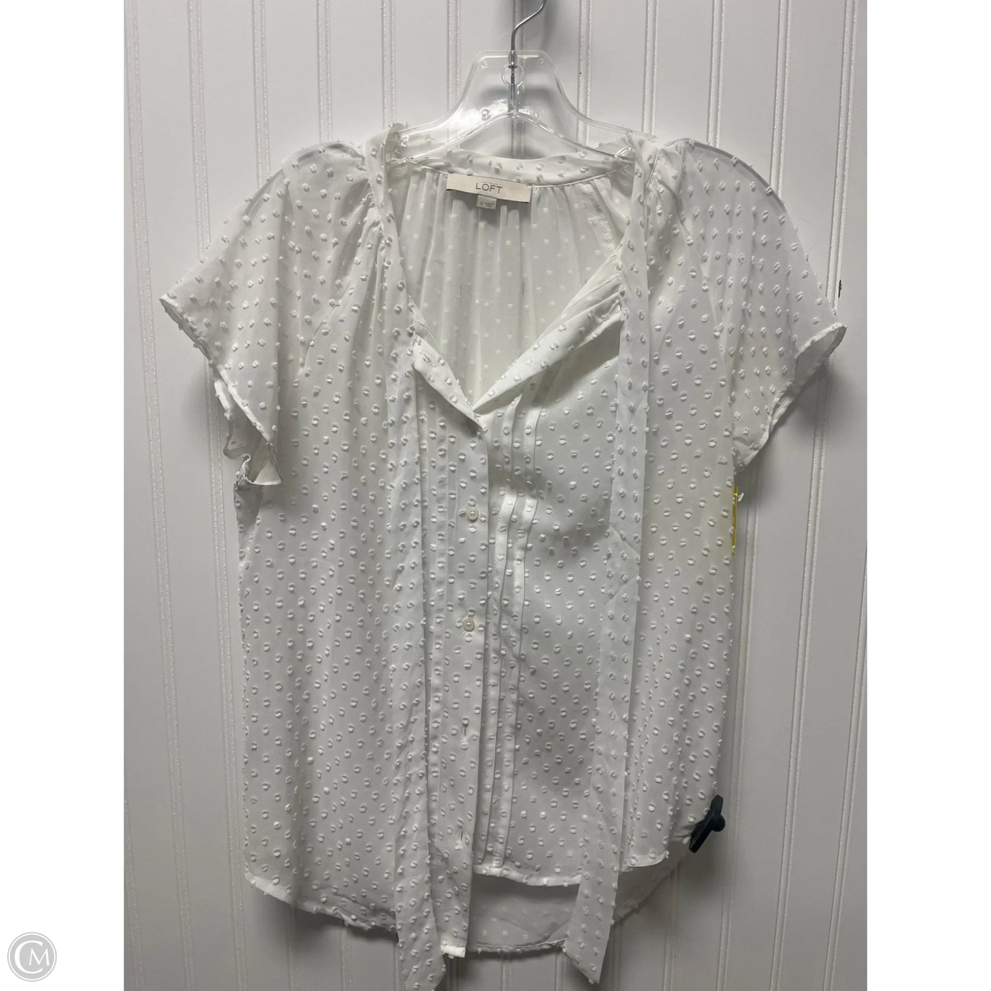 Top Short Sleeve By Loft In White, Size: S