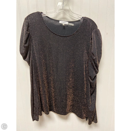 Top Long Sleeve By Calvin Klein In Black & Gold, Size: L