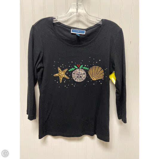 Top Long Sleeve By Karen Scott In Black, Size: L