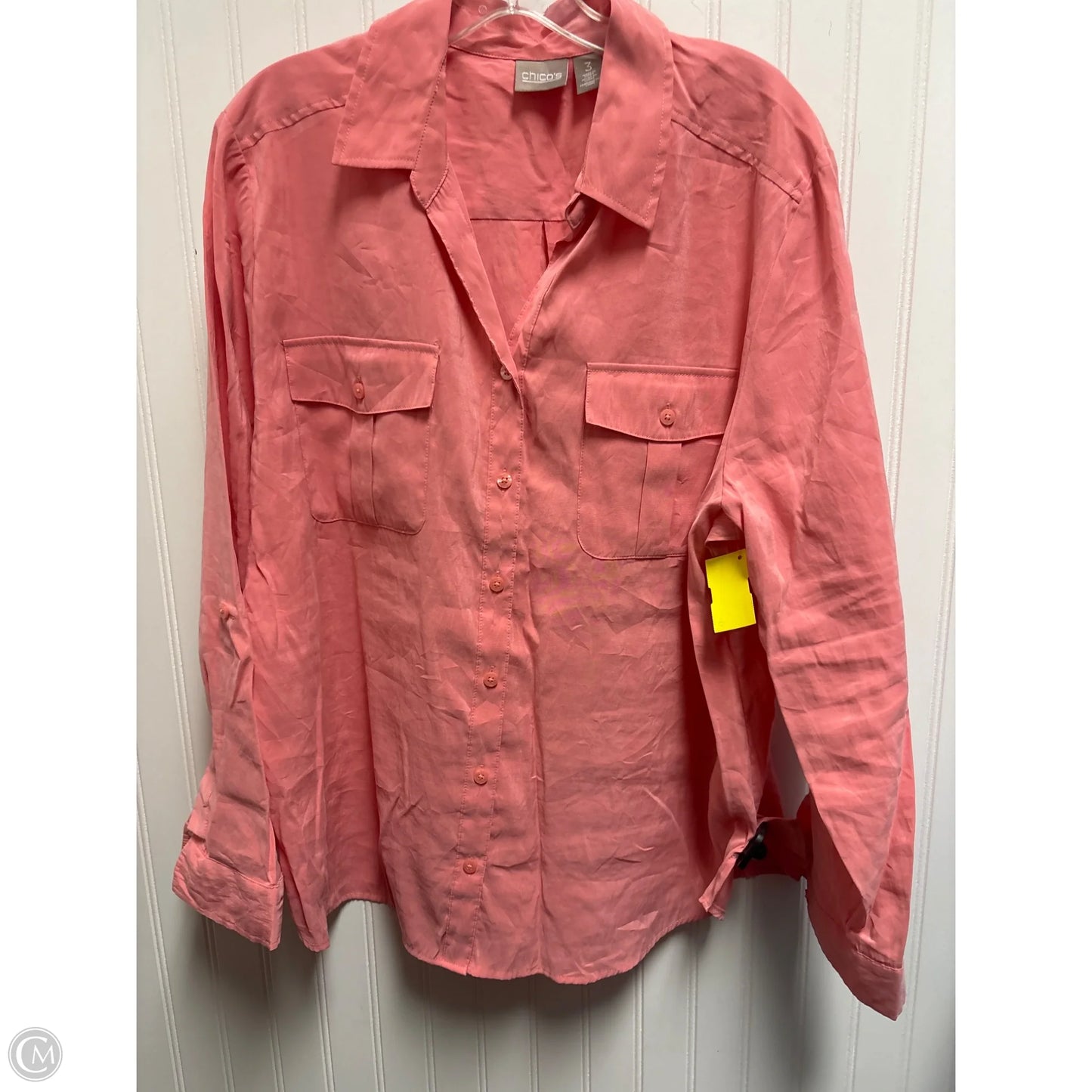 Top Long Sleeve By Chicos In Pink, Size: Xl