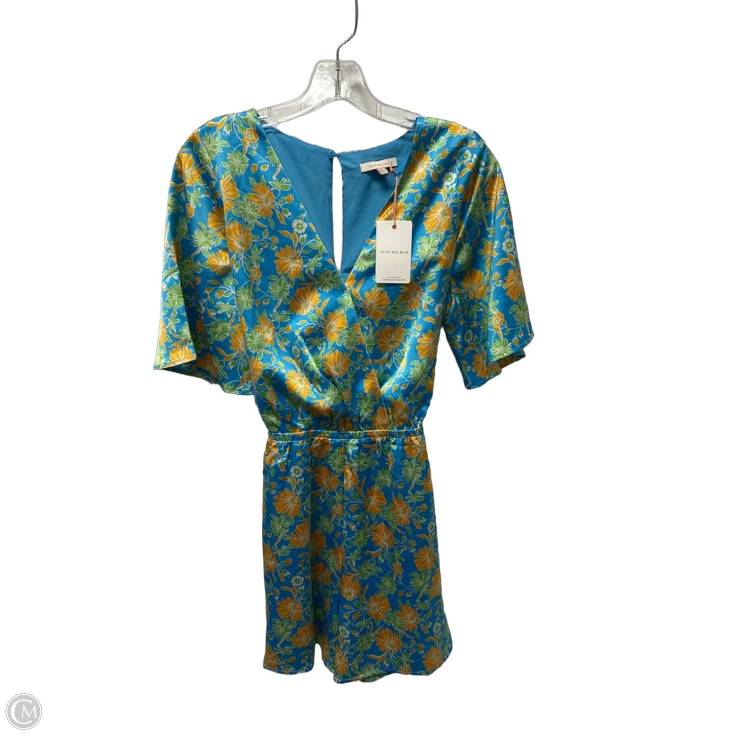 Romper By Skies Are Blue In Blue & Green, Size: M