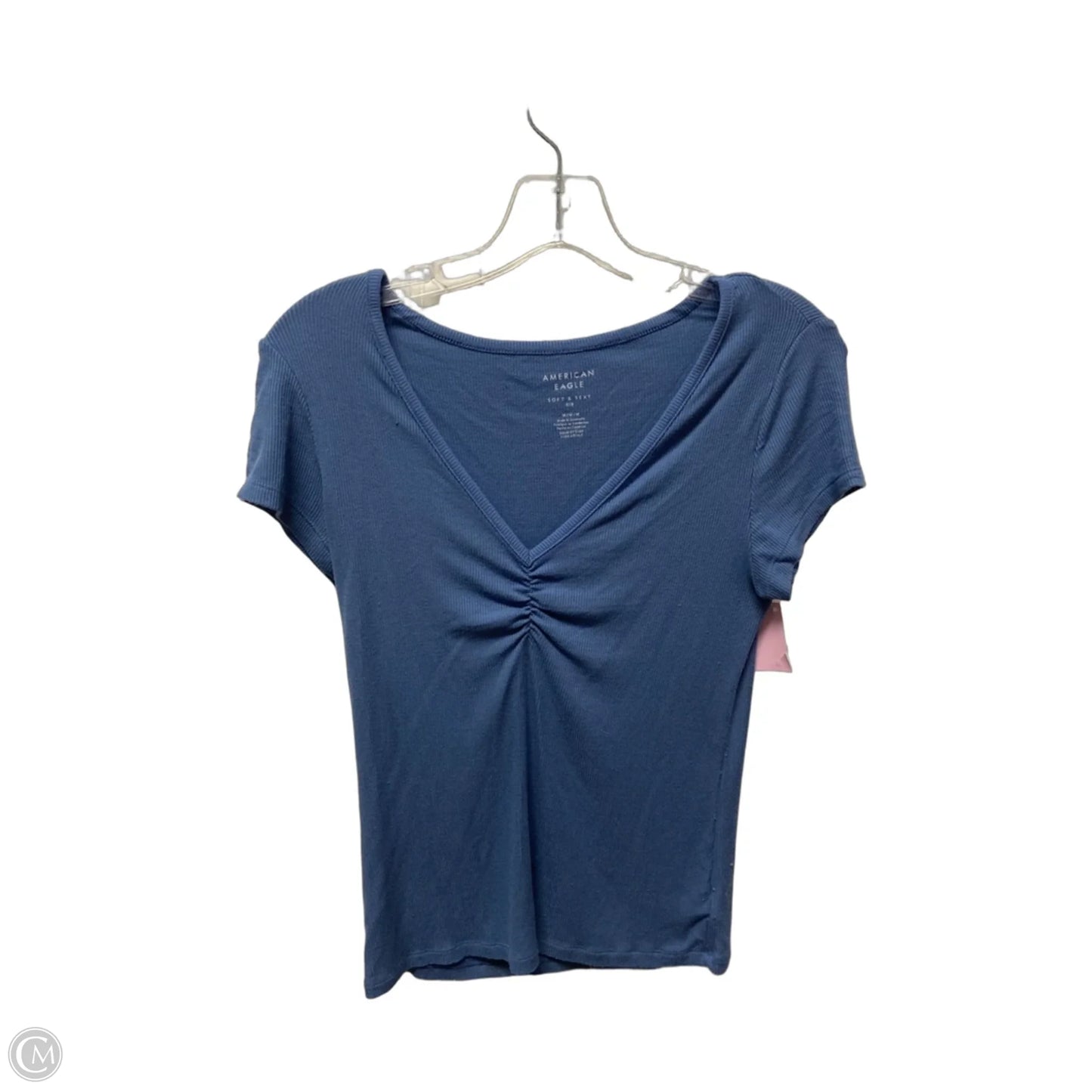 Top Short Sleeve By American Eagle In Blue, Size: M