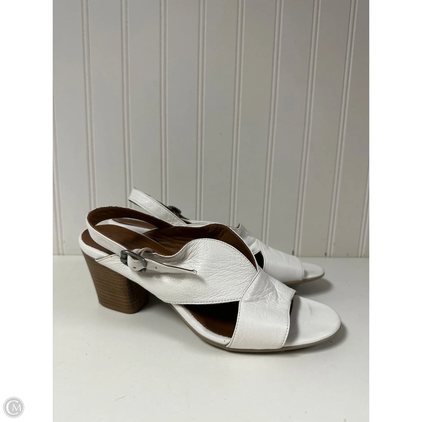 Sandals Heels Block By Bueno In White, Size: 10.5
