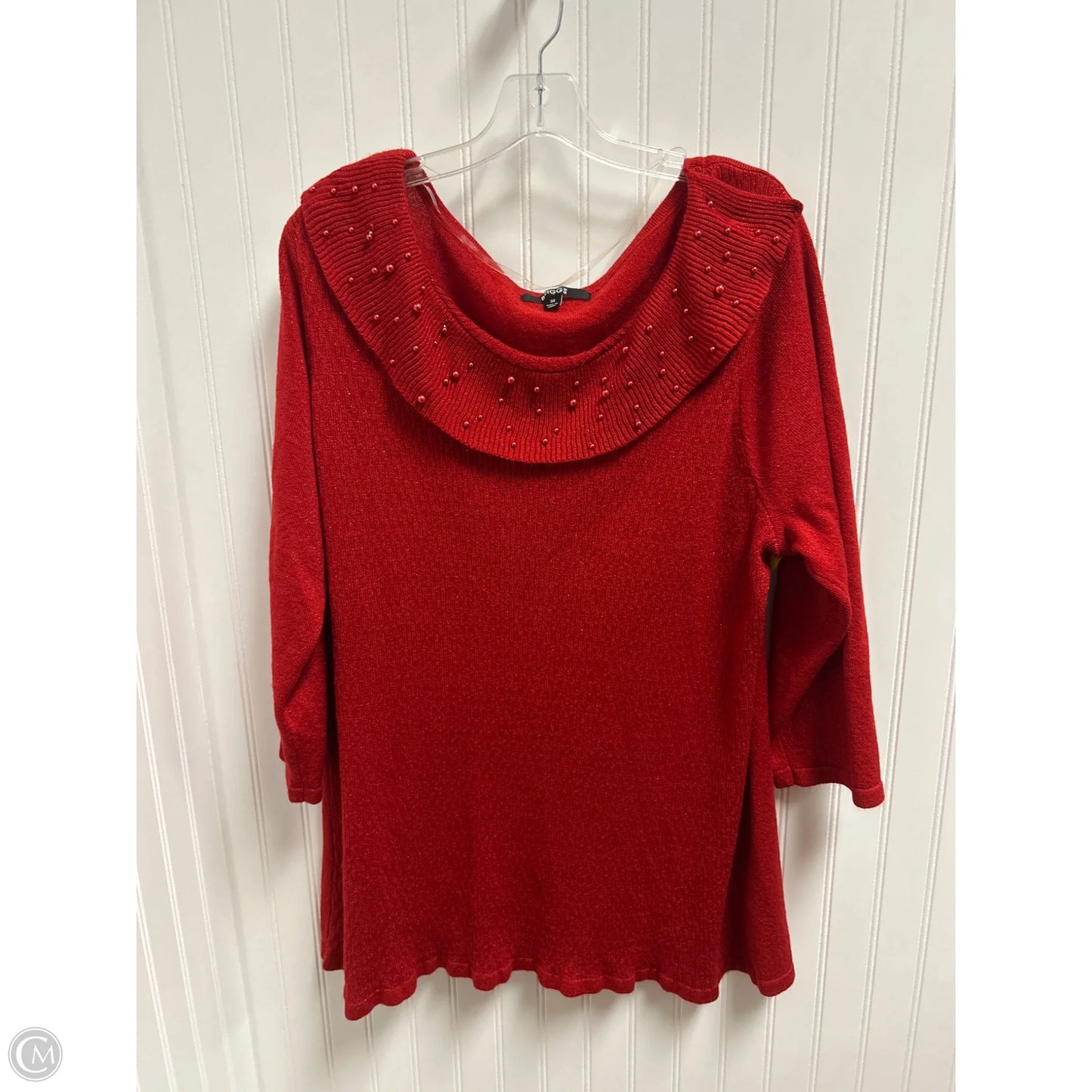 Top Long Sleeve By Briggs In Red, Size: 3x