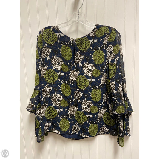 Top Long Sleeve By Ann Taylor In Blue & Green, Size: S