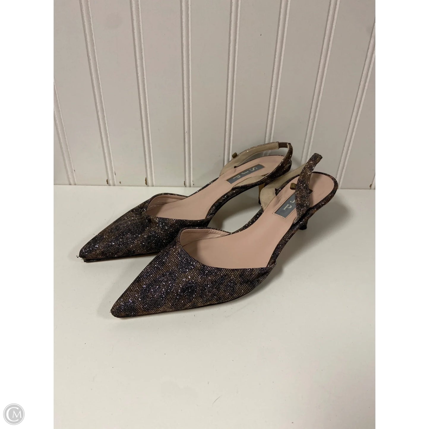 Sandals Heels Kitten By Clothes Mentor In Animal Print, Size: 6