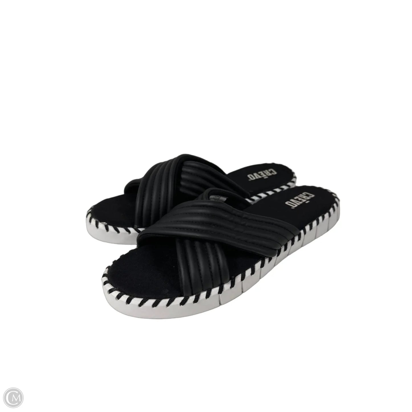 Sandals Flats By Clothes Mentor In Black & White, Size: 9