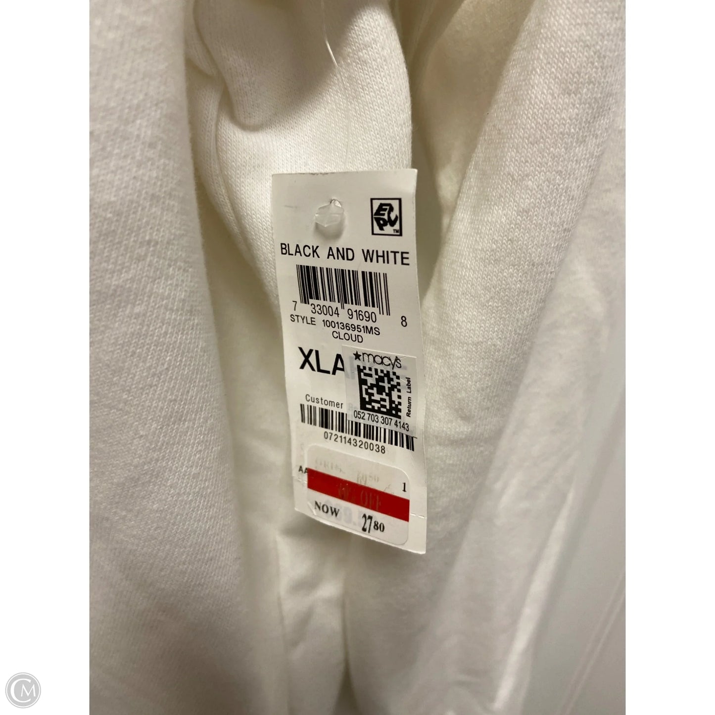 Sweatshirt Hoodie By Charter Club In White, Size: Xl
