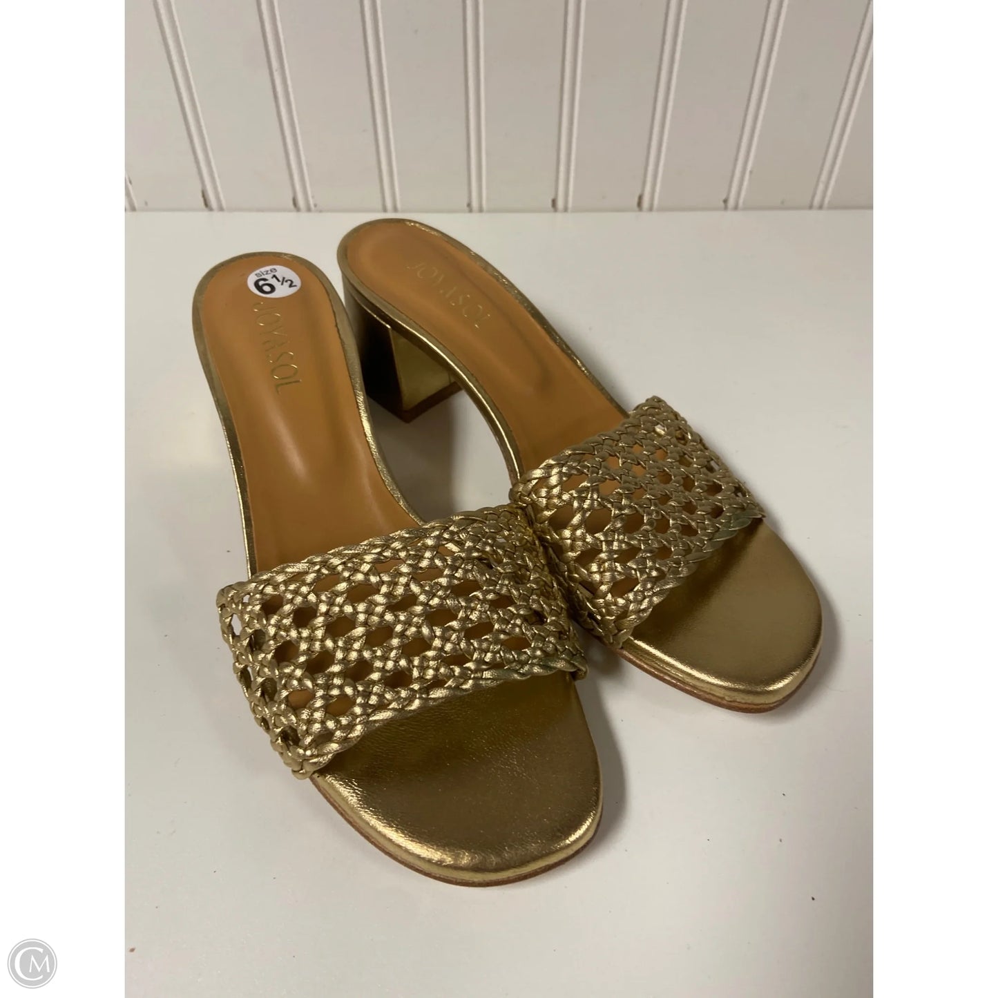 Sandals Flats By Zz In Gold, Size: 6.5