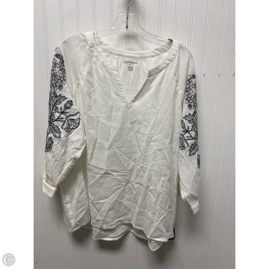 Top Long Sleeve By Pure Jill In White, Size: M