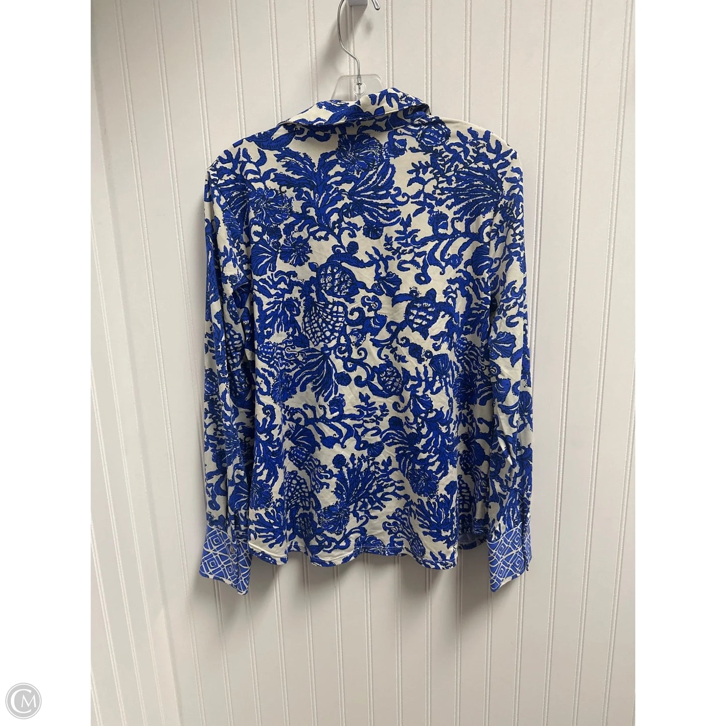 Top Long Sleeve Designer By Lilly Pulitzer In Blue, Size: L