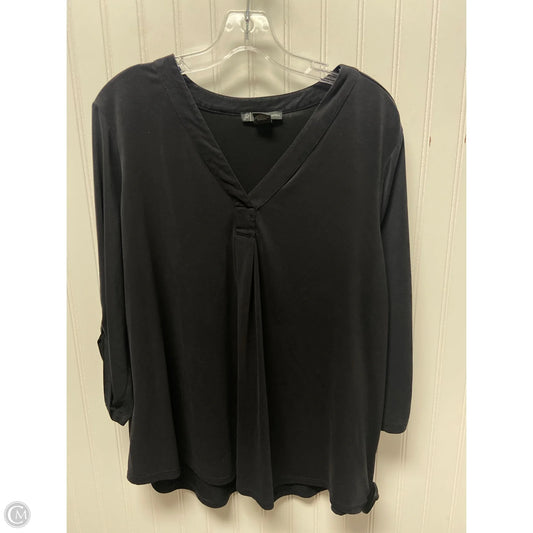 Top Long Sleeve By Adrianna Papell In Black, Size: Xl