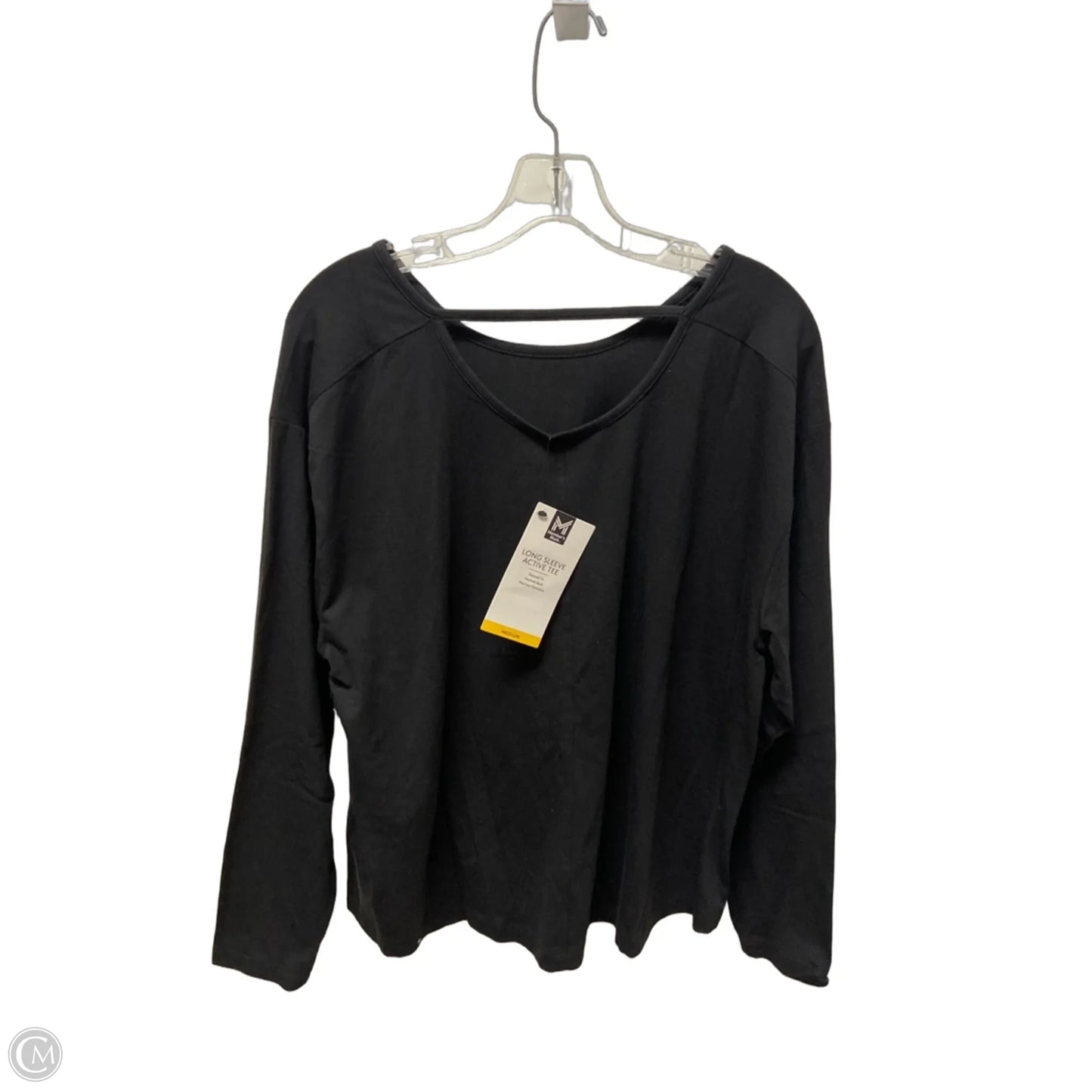 Athletic Top Long Sleeve Crewneck By Members Mark In Black, Size: M