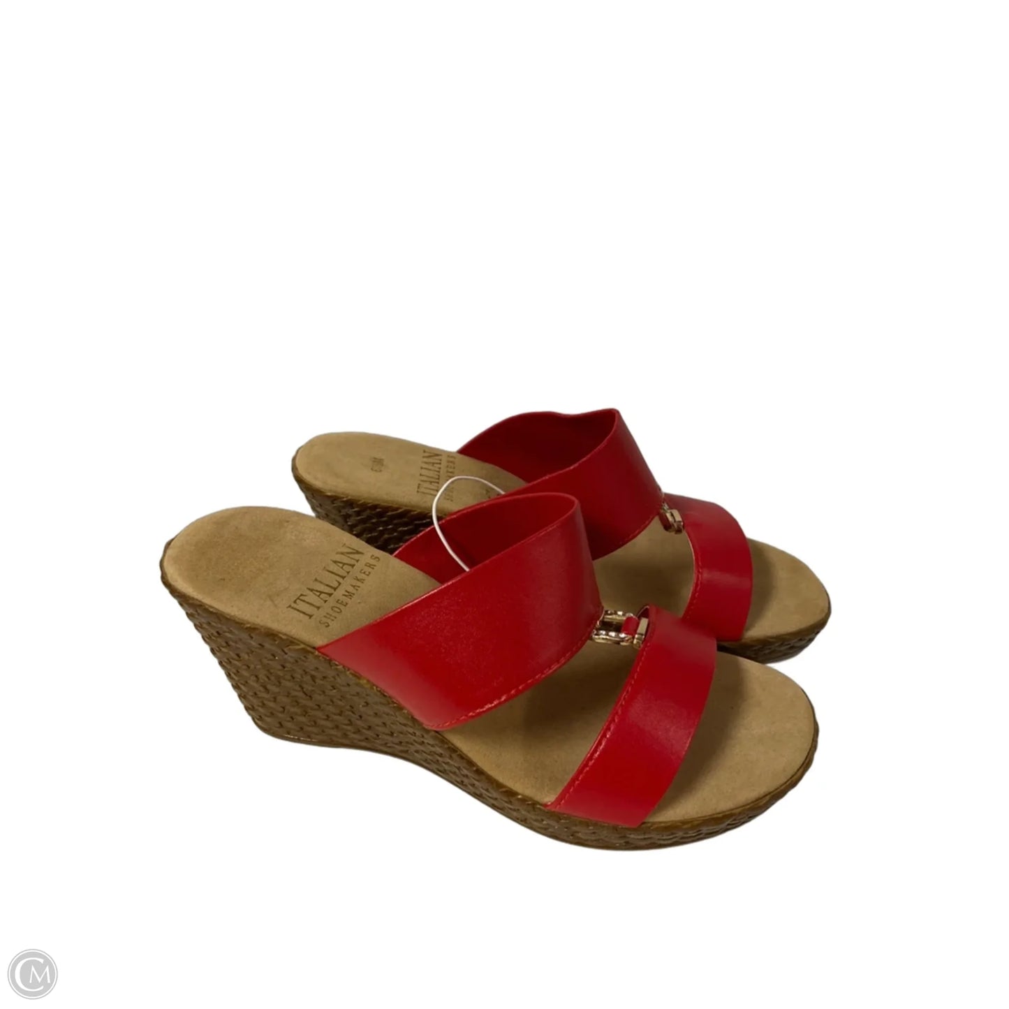 Shoes Heels Block By Italian Shoemakers In Red & Tan, Size: 6.5