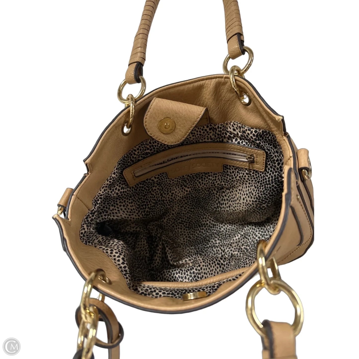Handbag Leather By Sole Society, Size: Medium