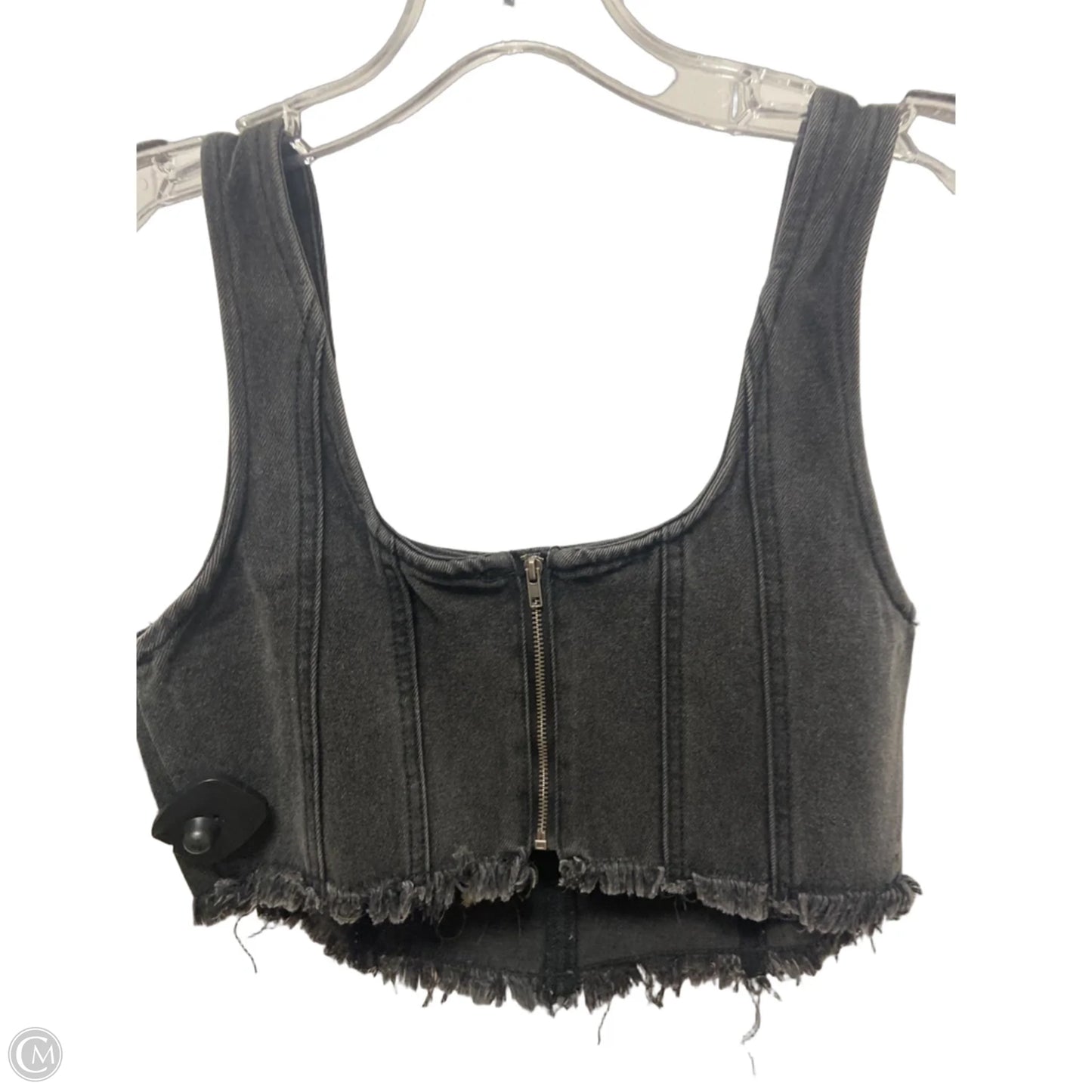 Top Sleeveless By Clothes Mentor In Black Denim, Size: M