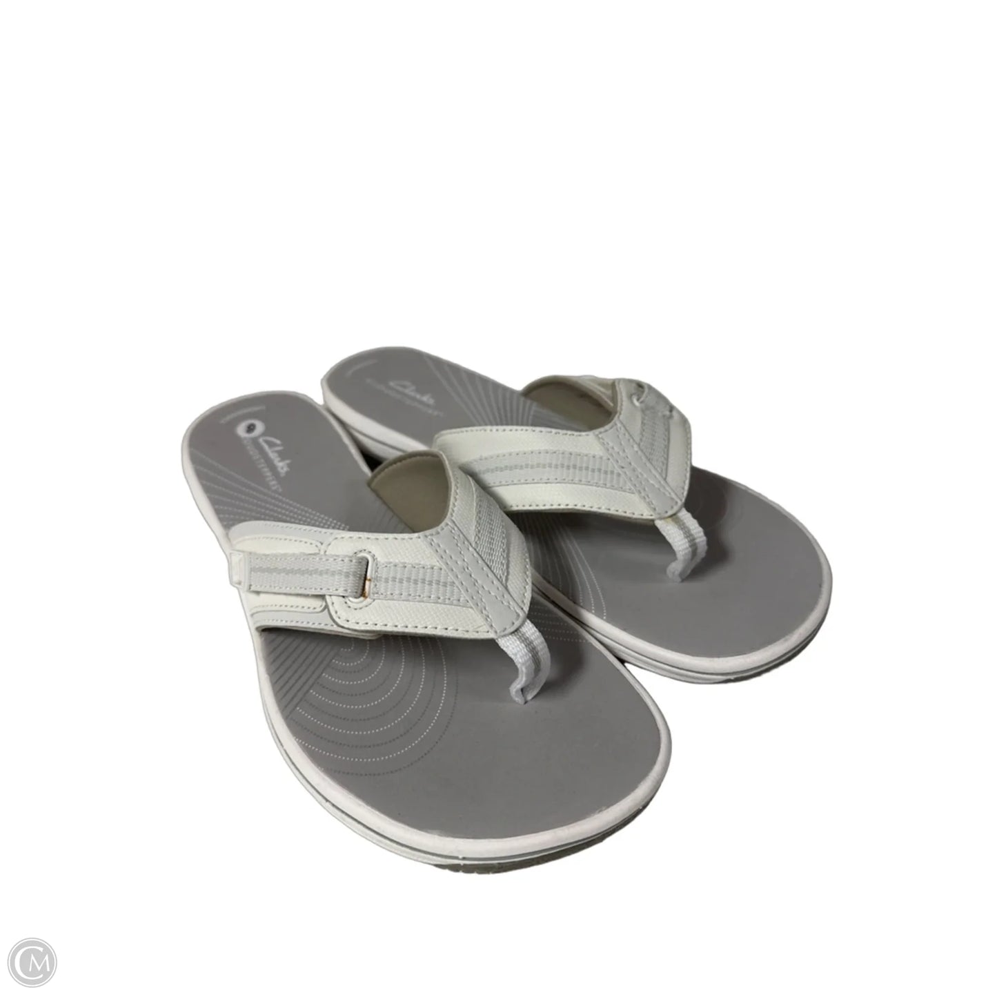 Sandals Flip Flops By Clarks In Grey, Size: 9