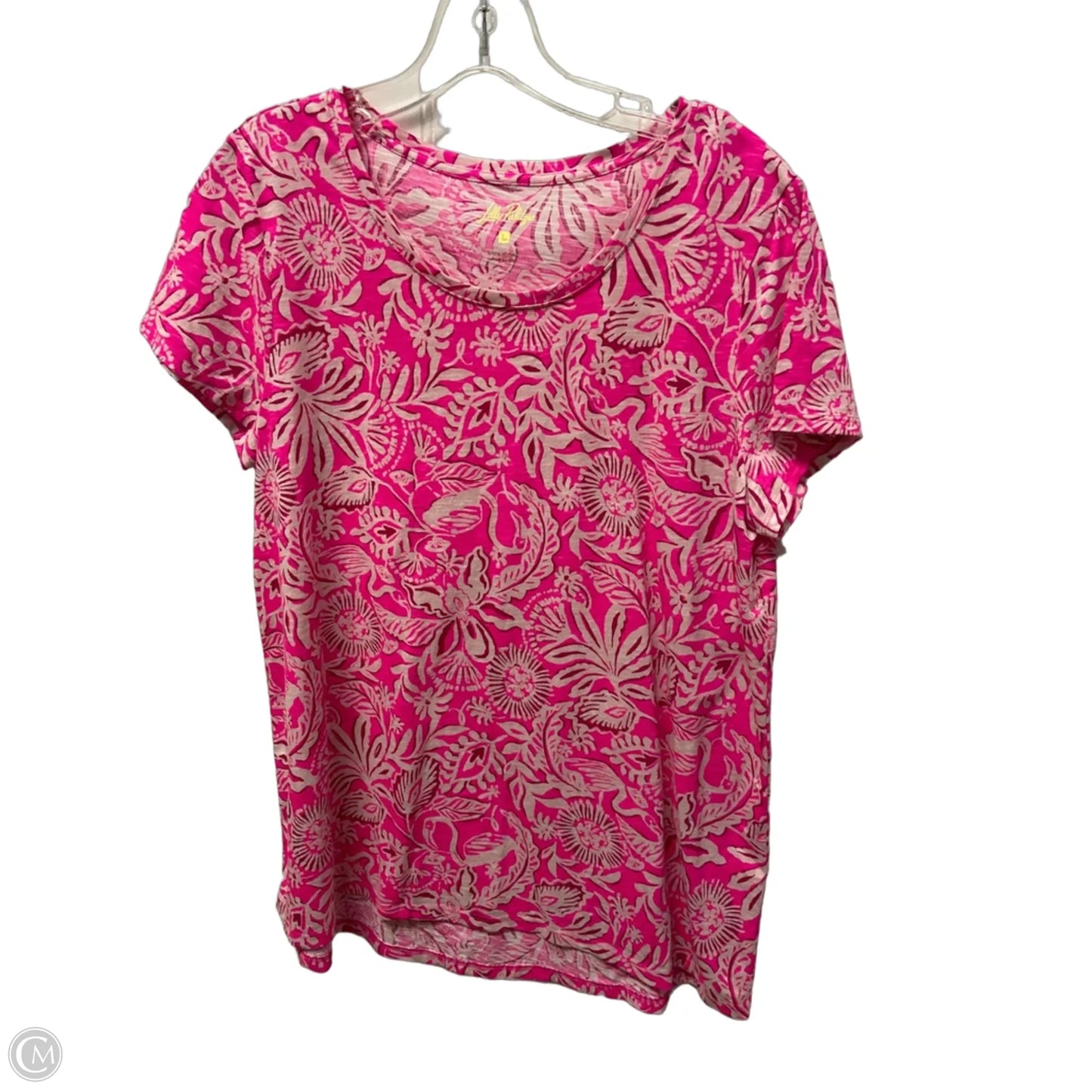 Top Short Sleeve Designer By Lilly Pulitzer In Pink, Size: L