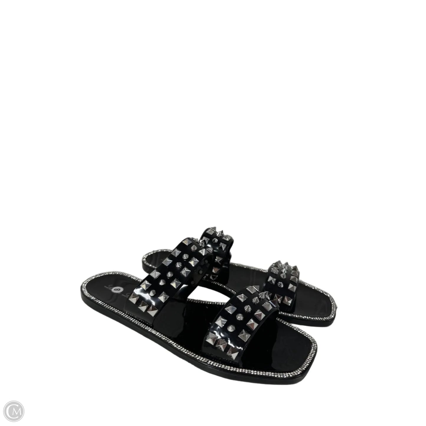 Sandals Flats By Clothes Mentor In Black, Size: 8